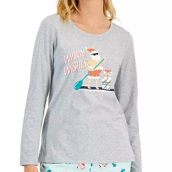 New Family Pajamas Matching Women's Tropical Santa Mix It Family Pajama Set - Picture 3 of 3